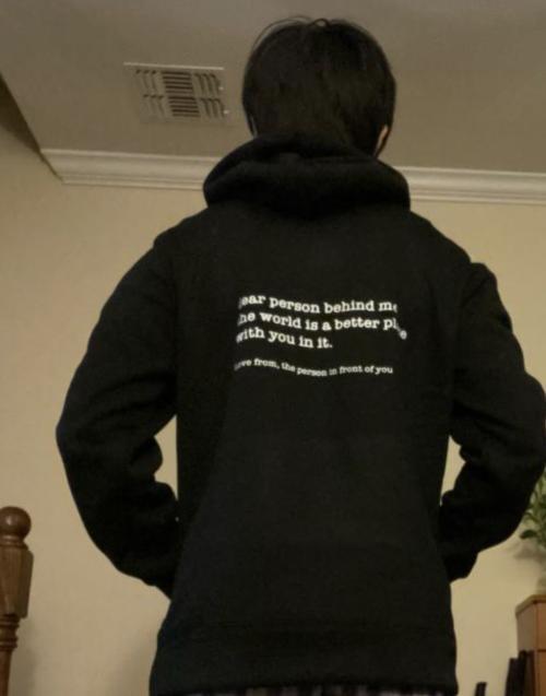 Unisex Hoodie Sweatshirt | Dear Person Behind Me | White Text