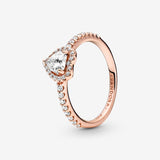 Sparkling Elevated Heart Ring