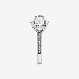 Clear Sparkling Crown Solitaire Ring