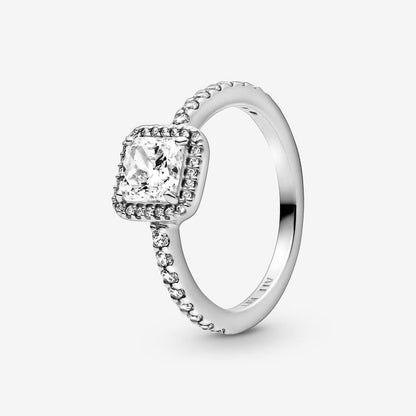 Square Sparkle Halo Ring