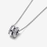 Pandora Signature Logo Pavé & Beads Pendant & Necklace