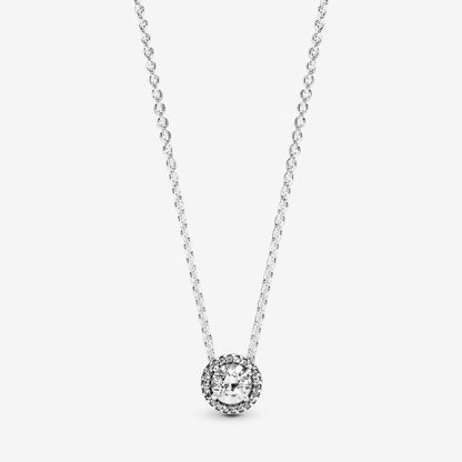 Round Sparkle Halo Necklace