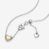 Domed Golden Heart Collier Necklace