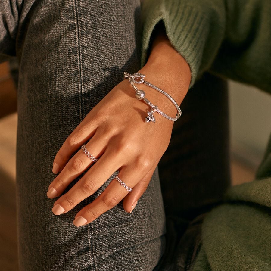 Pandora Moments T-Bar Snake Chain Bracelet