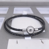 Original pandoraer woven leather rope Bracelet