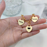 Bracelets for Women Personalized Heart-Shaped Charms Bracelet Custom Name Bracelet Stainless Steel Jewelry Gifts Pulseras Mujer