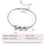 PolishedPlus Custom Family Names Bracelet Anklet Personalized Jewelry Stainless Steel Foot Chain Heart Charm For Women Mom Gift