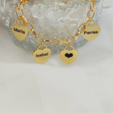 Bracelets for Women Personalized Heart-Shaped Charms Bracelet Custom Name Bracelet Stainless Steel Jewelry Gifts Pulseras Mujer