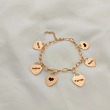 Bracelets for Women Personalized Heart-Shaped Charms Bracelet Custom Name Bracelet Stainless Steel Jewelry Gifts Pulseras Mujer