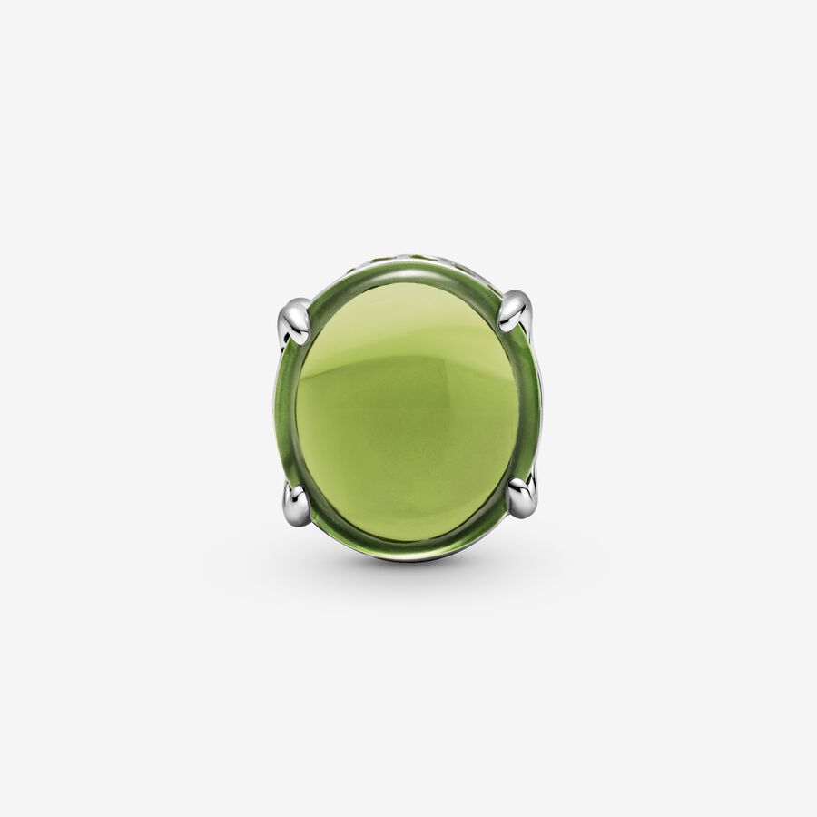 Green Oval Cabochon Charm