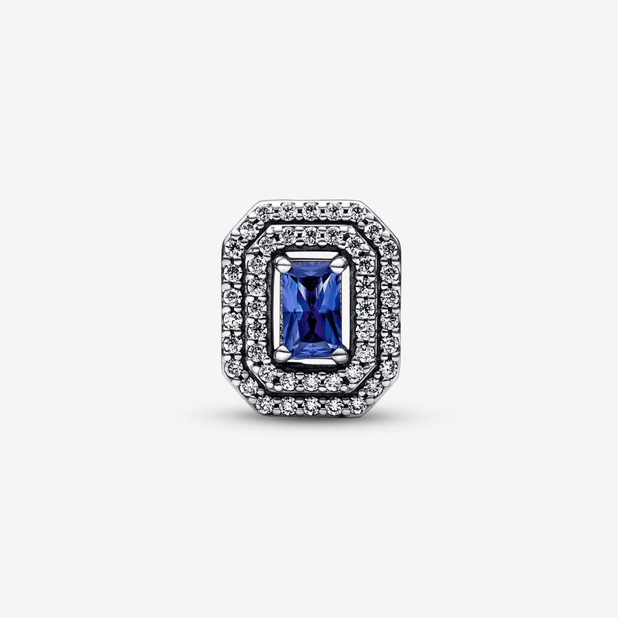 Blue Sparkling Levelled Rectangular Charm