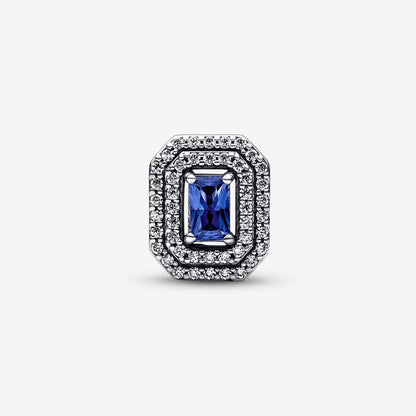 Blue Sparkling Levelled Rectangular Charm